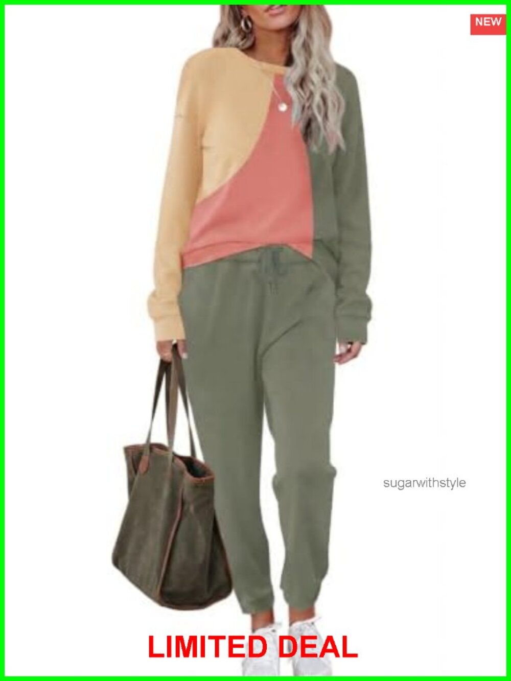 Women's Two Piece Lounge Set Long Sleeve Pullover Jogger Sweatsuit